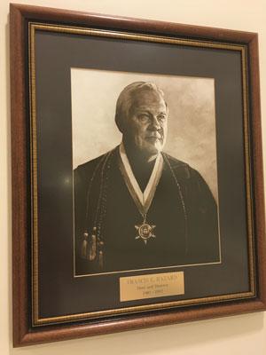 photo of a framed photo of Dr. Francis E. Hazard