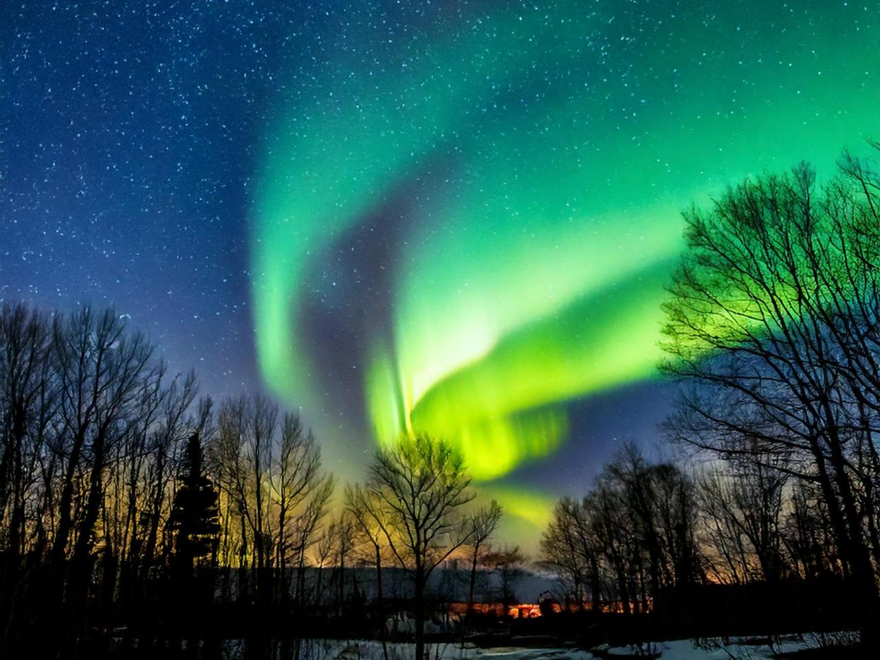 northern lights over Ohio art work