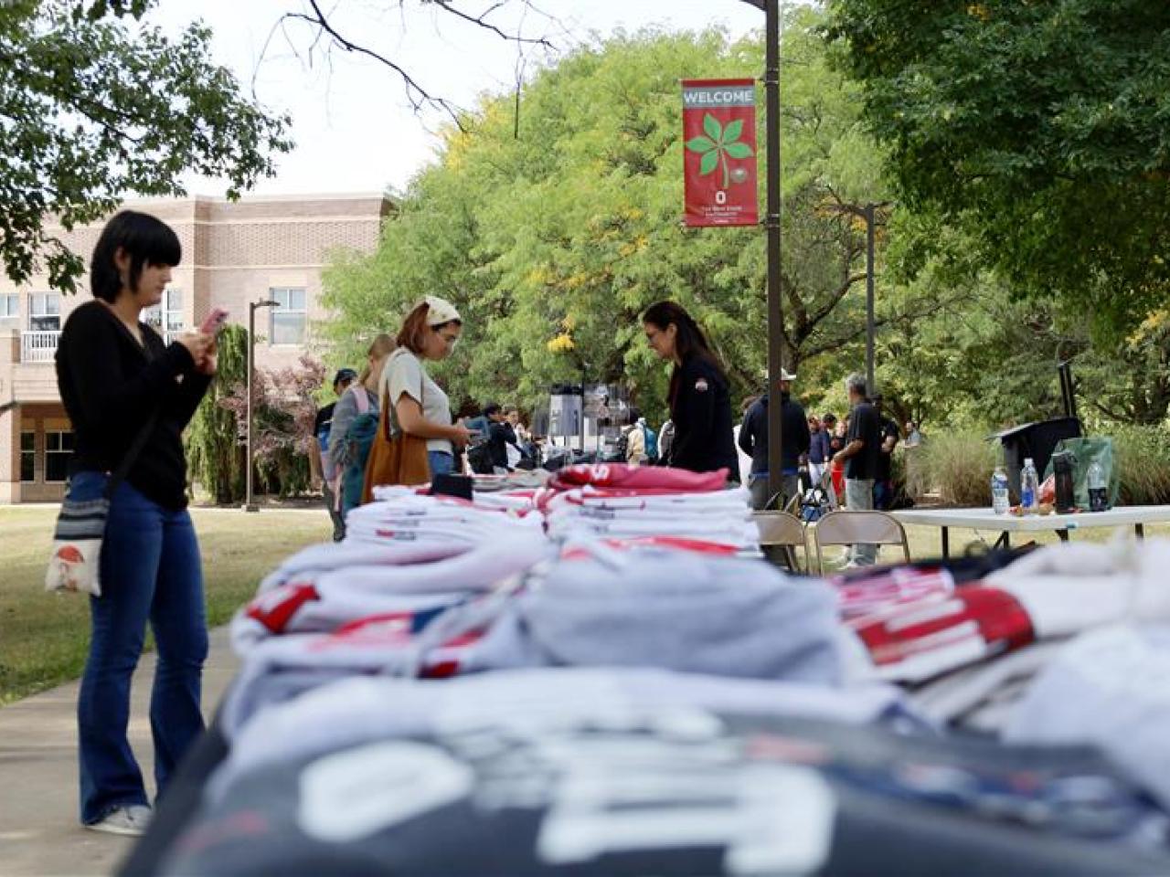 students visiting tables at the involvement fair