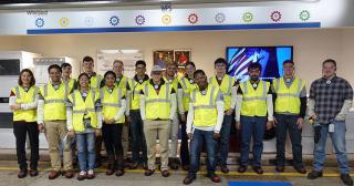 A group of engineering students from Ohio State Marion at the Whirlpool Marion Division plant