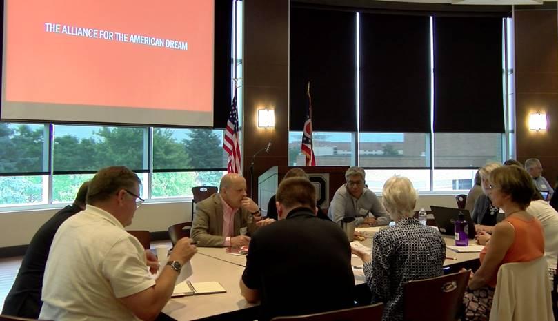 Members of Marion business and community leaders, educators, and citizens who came together at Ohio State Marion’s Guthery Community Room Thursday, June 21st to engage partners in a robust brainstorming process on how to grow Marion’s middle class.