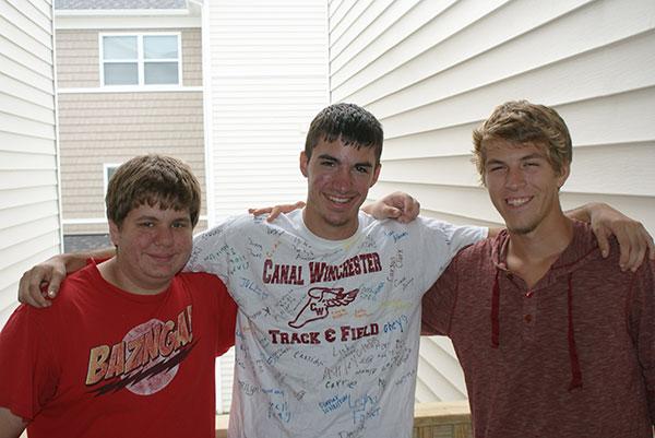 Pictured from left:  Roommates Jason Brookover, Jason Apple, and Mitch Colver