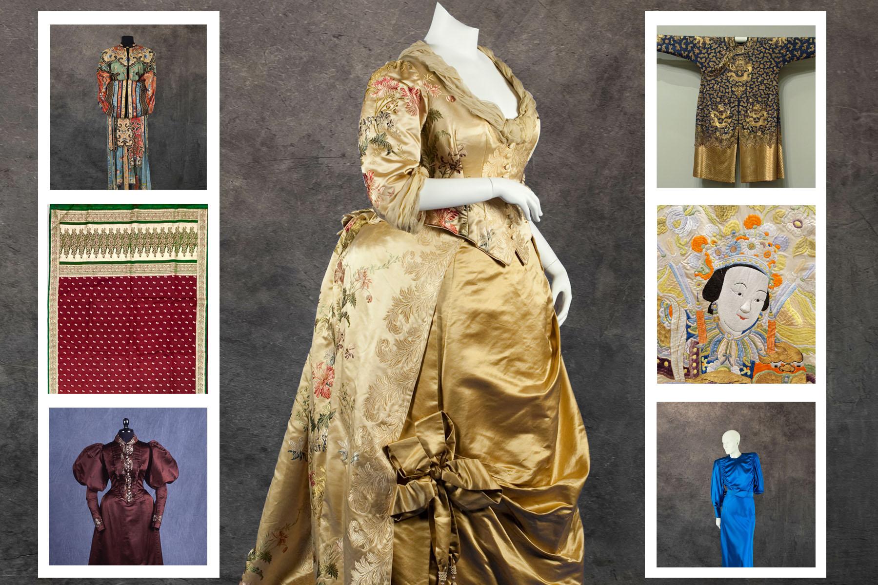 series of silk garments and textiles