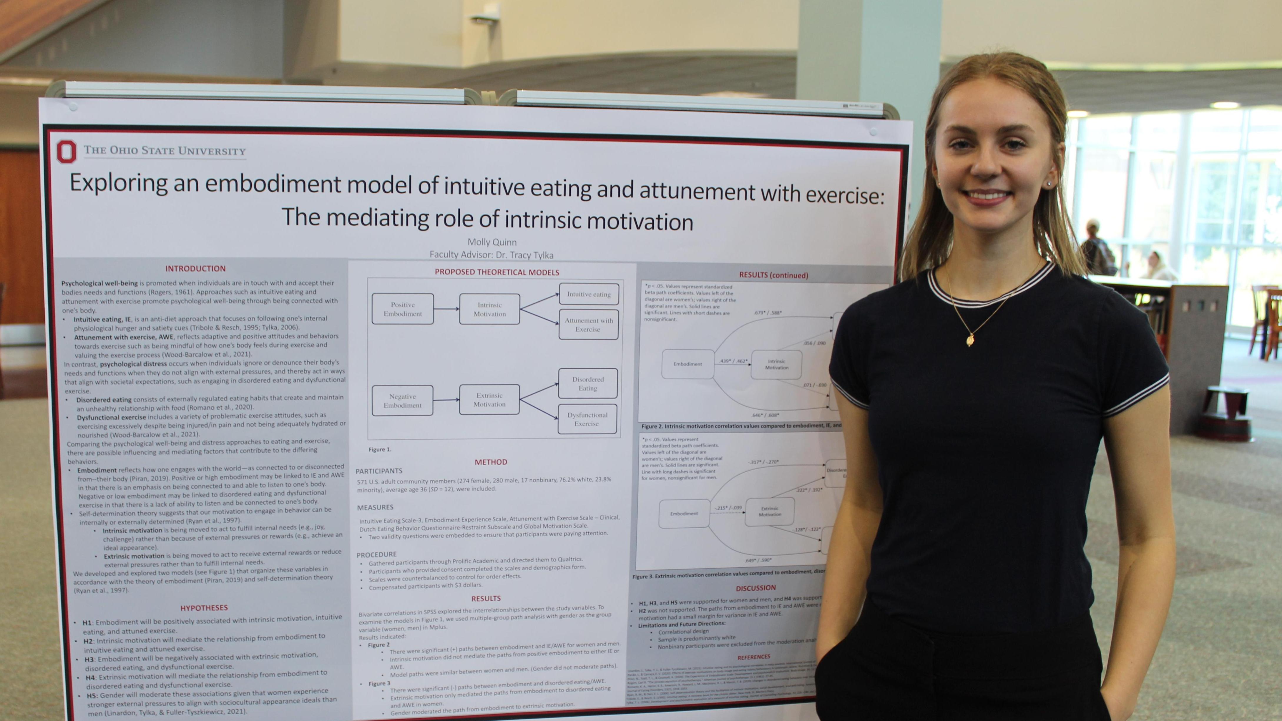Molly Quinn with her research poster