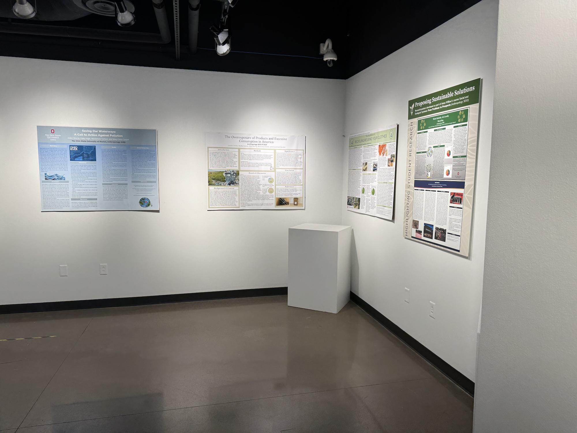 Kuhn art gallery with research posters