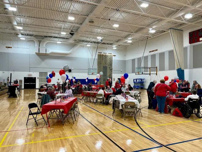 celebration in gymnasium