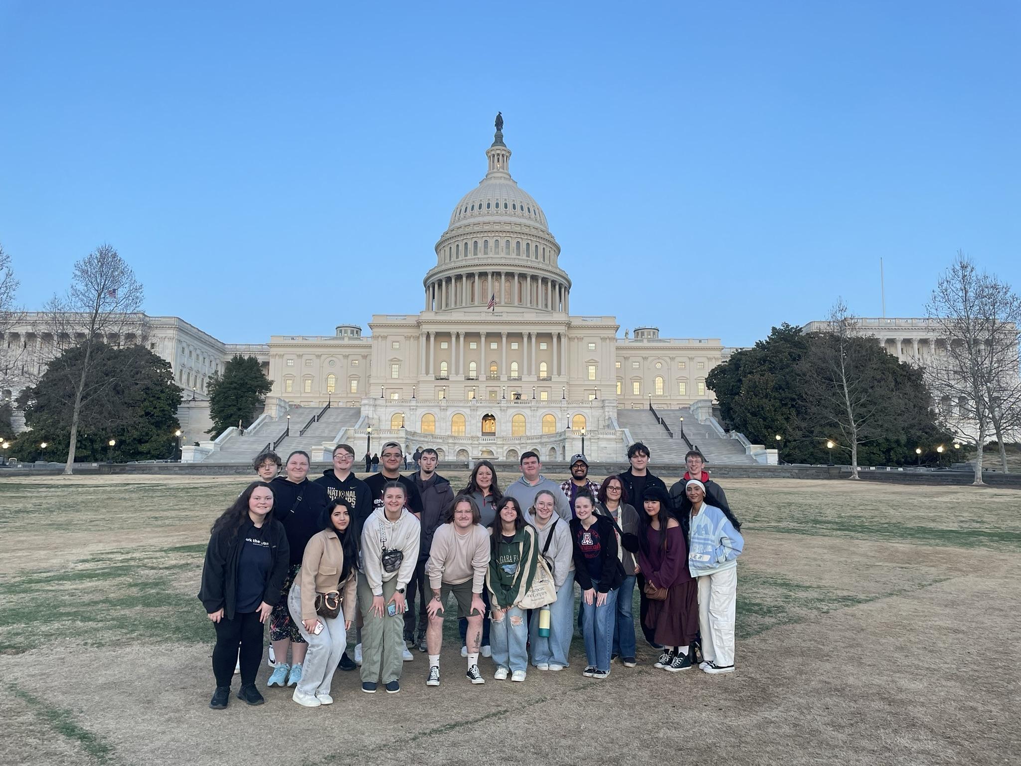 group in front of the capital building in Washington, DC