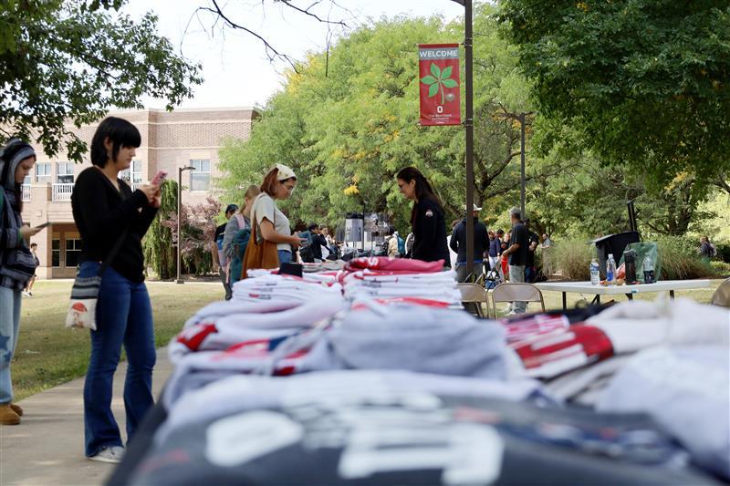 students visiting tables at the involvement fair