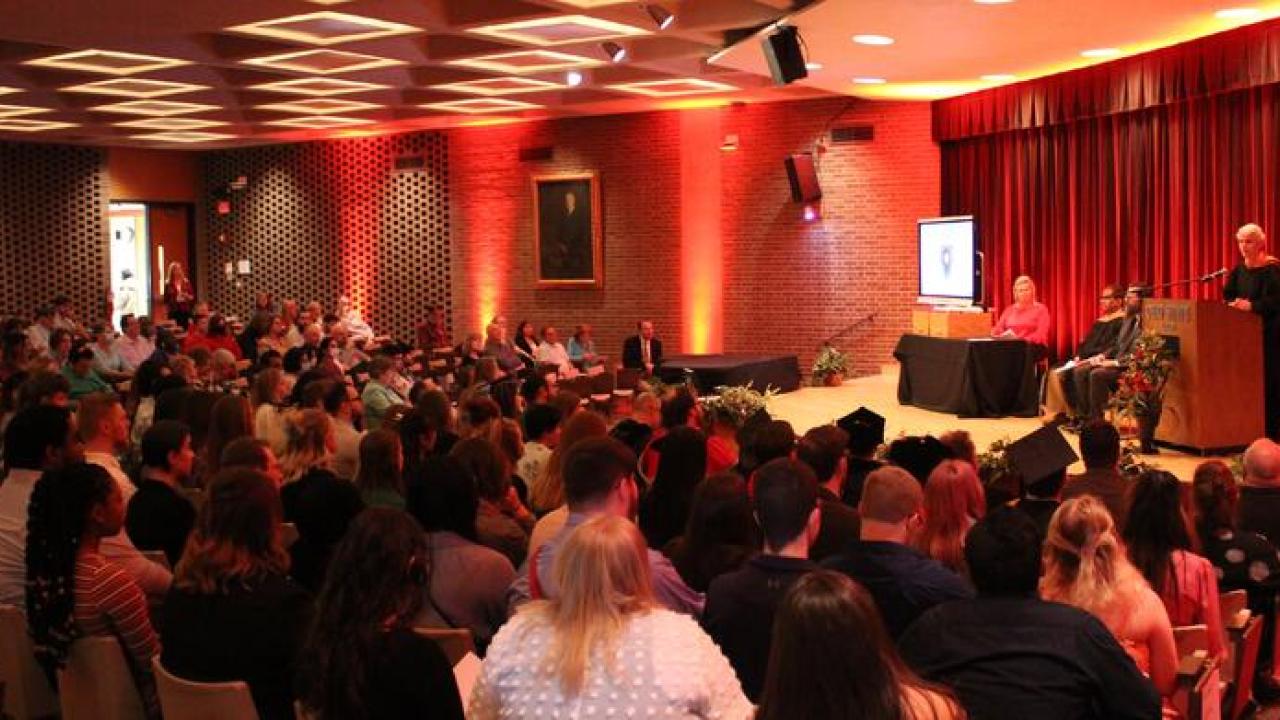 the academic recognition awards taking place in morrill hall auditorium