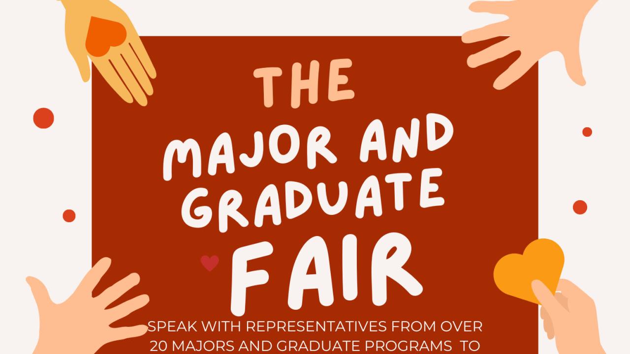 Major and grad fair banner with hands reaching out