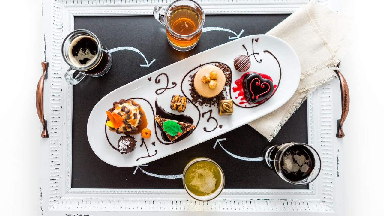 four foods and numbers pairing craft beers