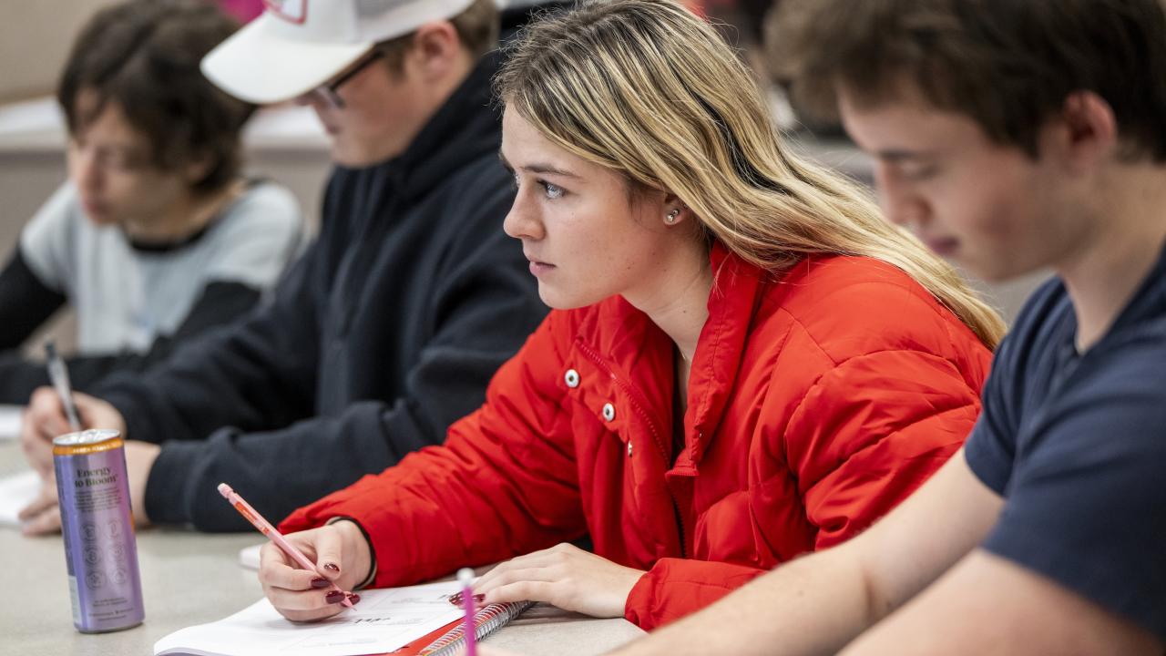 students taking notes in the classroom