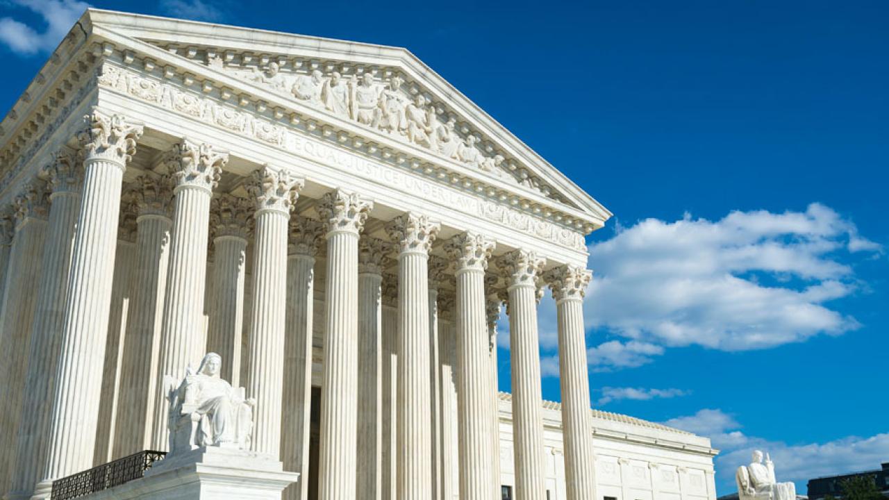 U.S. Supreme Court in Washington D.C. on a sunny day