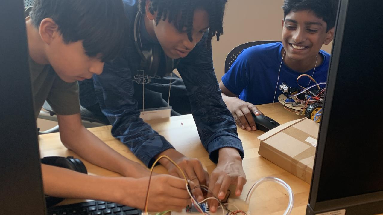 students working together